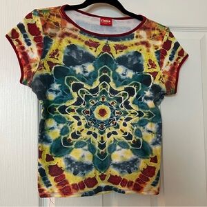 Vintage Y2K Cotton Tie Dye Baby Tee